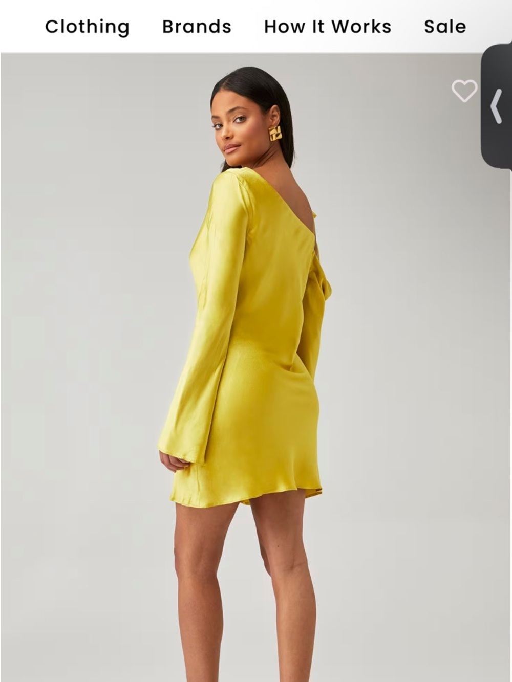 Shona Joy Sofia Asymmetrical Mini Dress Yellow Satin Size 4 Wedding Guest - Picture 4 of 6